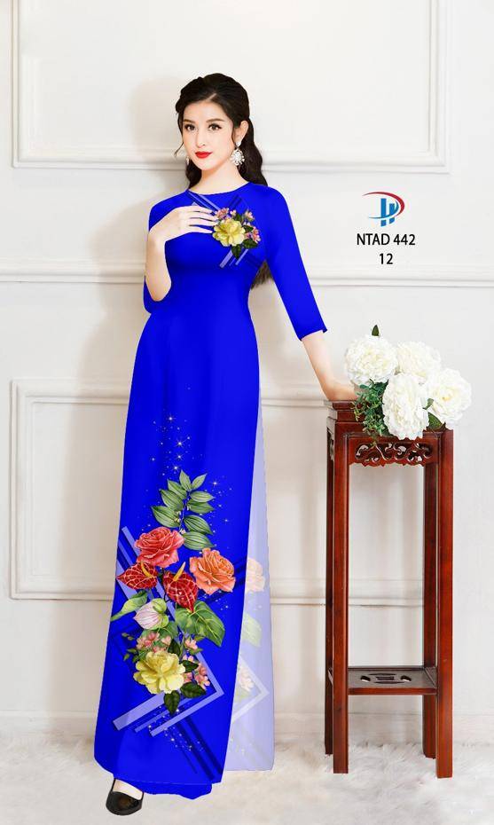 Vải Áo Dài Hoa Hồng Độc Đáo AD NTAD442 54 Vải Áo Dài Hoa Hồng Độc Đáo AD NTAD442