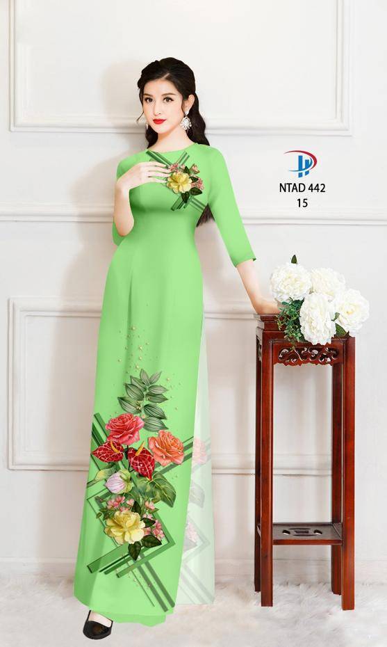 Vải Áo Dài Hoa Hồng Độc Đáo AD NTAD442 55 Vải Áo Dài Hoa Hồng Độc Đáo AD NTAD442