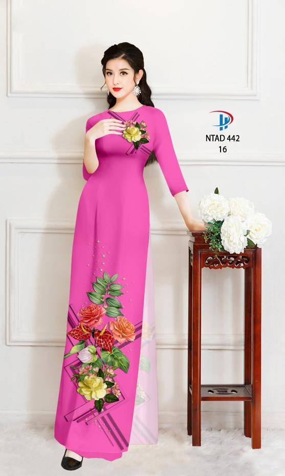 Vải Áo Dài Hoa Hồng Độc Đáo AD NTAD442 56 Vải Áo Dài Hoa Hồng Độc Đáo AD NTAD442