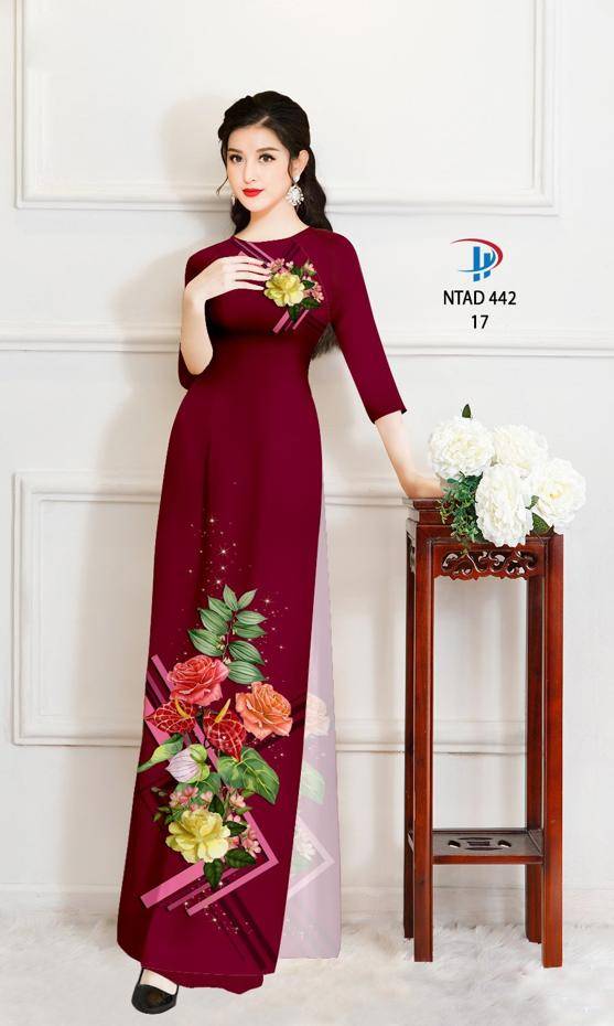 Vải Áo Dài Hoa Hồng Độc Đáo AD NTAD442 57 Vải Áo Dài Hoa Hồng Độc Đáo AD NTAD442