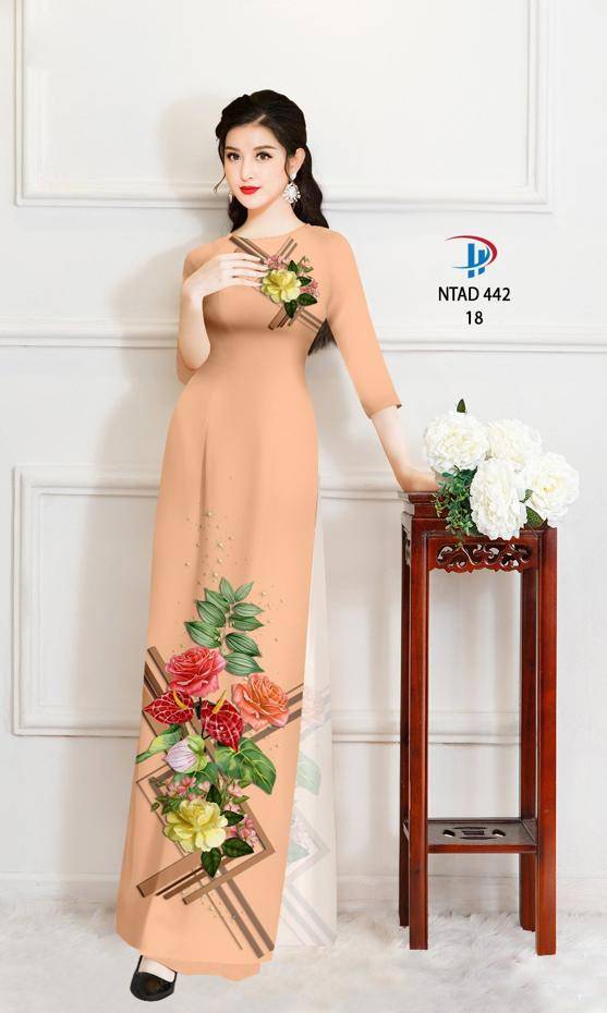 Vải Áo Dài Hoa Hồng Độc Đáo AD NTAD442 58 Vải Áo Dài Hoa Hồng Độc Đáo AD NTAD442