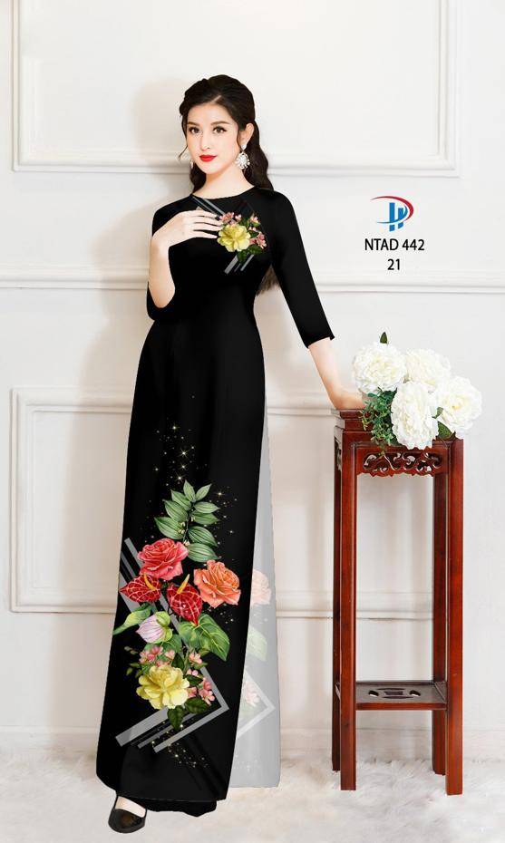 Vải Áo Dài Hoa Hồng Độc Đáo AD NTAD442 62 Vải Áo Dài Hoa Hồng Độc Đáo AD NTAD442