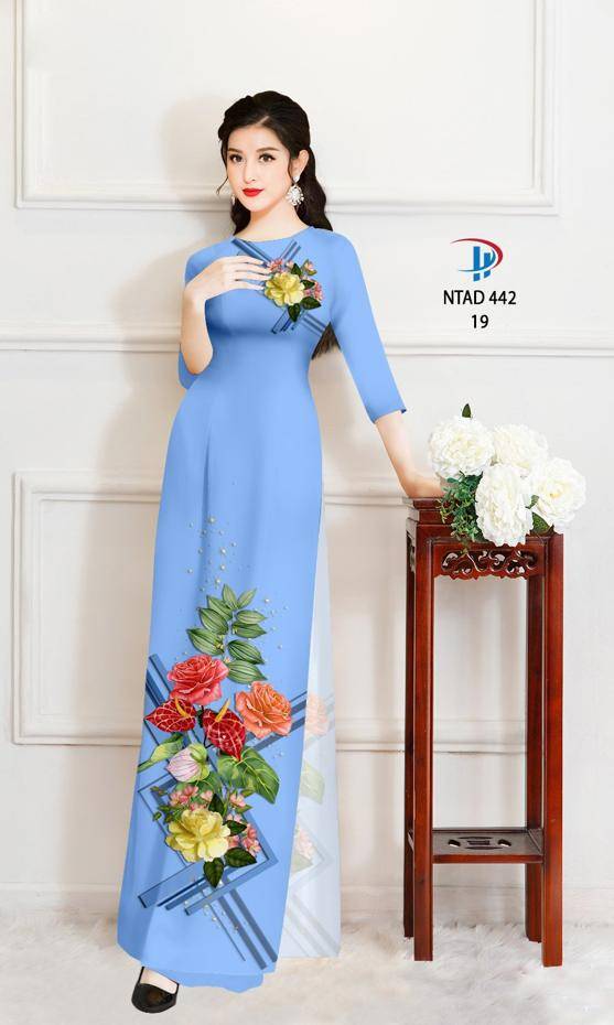 Vải Áo Dài Hoa Hồng Độc Đáo AD NTAD442 59 Vải Áo Dài Hoa Hồng Độc Đáo AD NTAD442