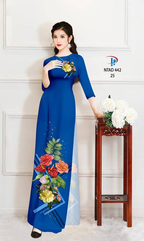 Vải Áo Dài Hoa Hồng Độc Đáo AD NTAD442 66 Vải Áo Dài Hoa Hồng Độc Đáo AD NTAD442