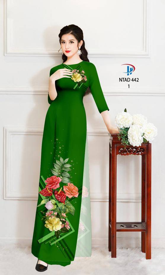 Vải Áo Dài Hoa Hồng Độc Đáo AD NTAD442 67 Vải Áo Dài Hoa Hồng Độc Đáo AD NTAD442