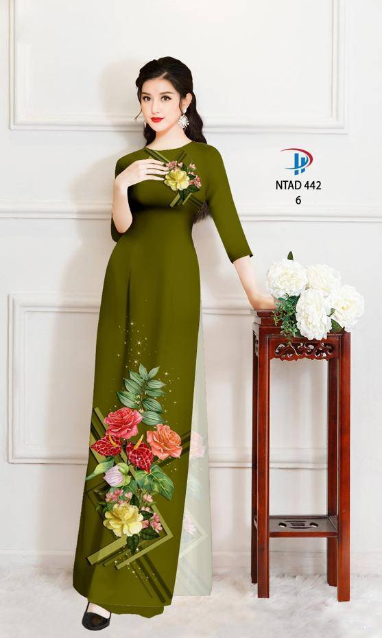 Vải Áo Dài Hoa Hồng Độc Đáo AD NTAD442 70 Vải Áo Dài Hoa Hồng Độc Đáo AD NTAD442