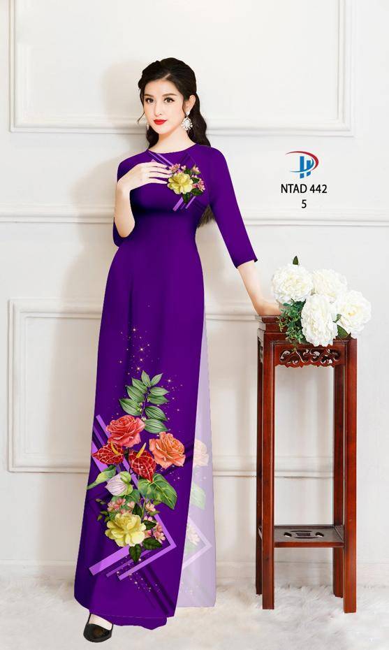 Vải Áo Dài Hoa Hồng Độc Đáo AD NTAD442 69 Vải Áo Dài Hoa Hồng Độc Đáo AD NTAD442