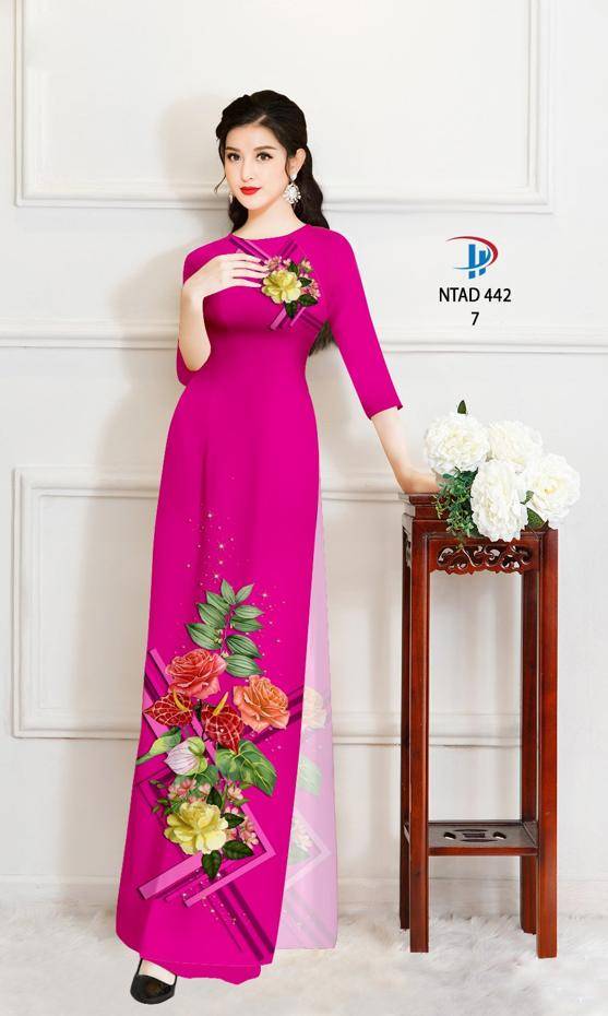 Vải Áo Dài Hoa Hồng Độc Đáo AD NTAD442 71 Vải Áo Dài Hoa Hồng Độc Đáo AD NTAD442