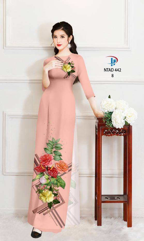 Vải Áo Dài Hoa Hồng Độc Đáo AD NTAD442 72 Vải Áo Dài Hoa Hồng Độc Đáo AD NTAD442