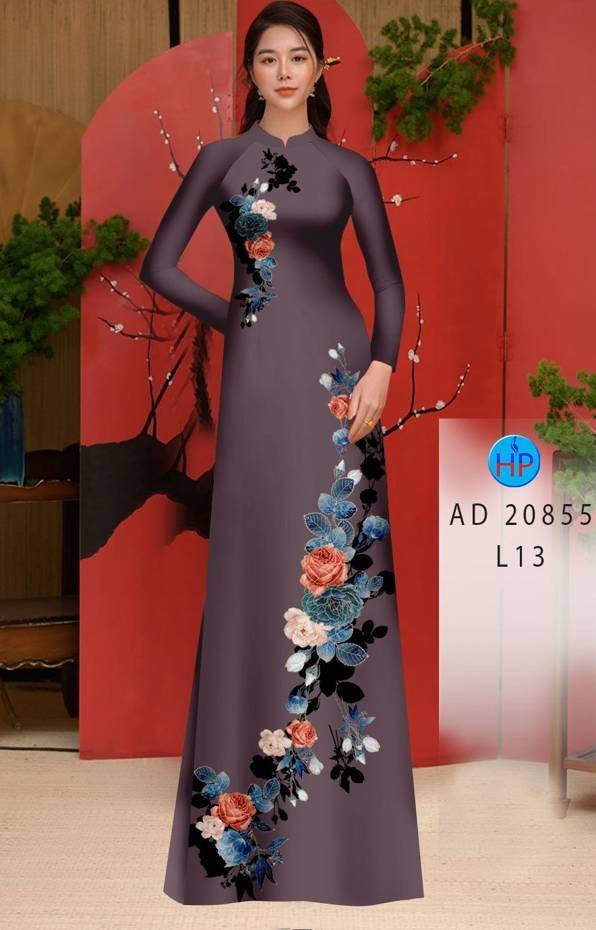 Vải Áo Dài Hoa Hồng Thiết Kế 2021 AD 20855