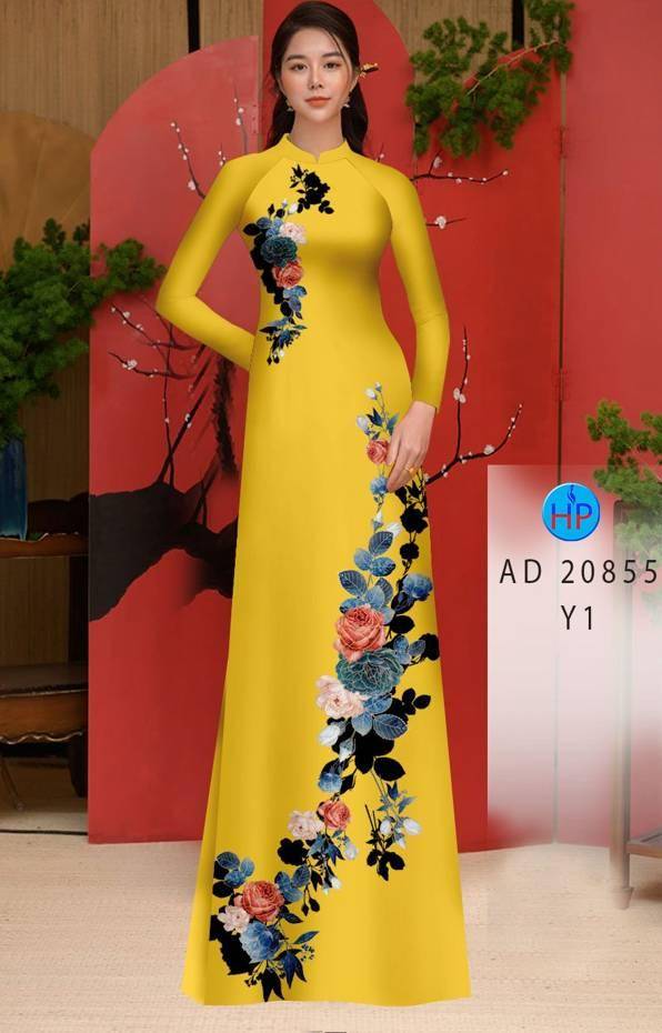 Vải Áo Dài Hoa Hồng Thiết Kế 2021 AD 20855