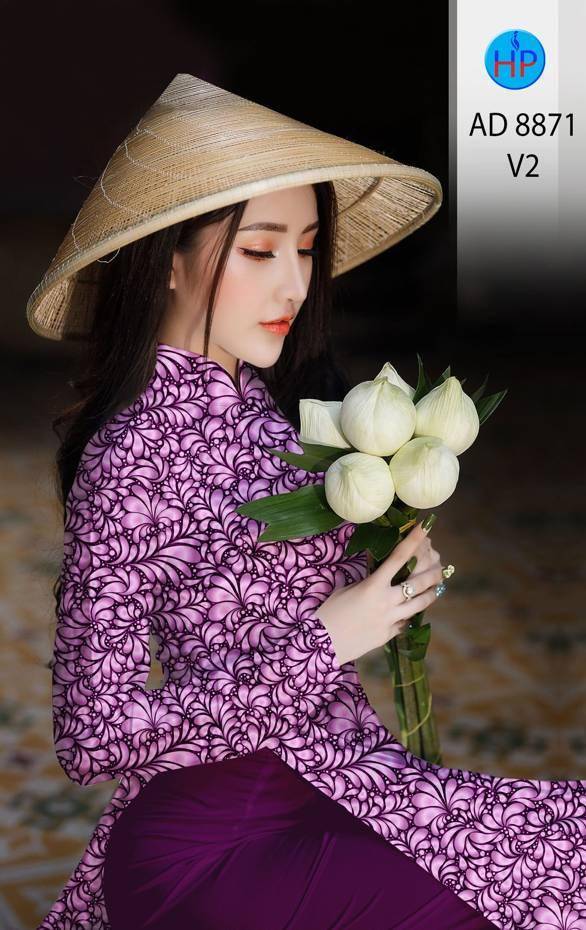 Vải Áo Dài Hoa Văn Độc Đáo AD 8871
