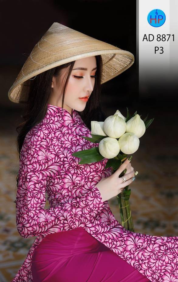 Vải Áo Dài Hoa Văn Độc Đáo AD 8871