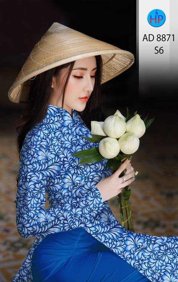 Vải Áo Dài Hoa Văn Độc Đáo AD 8871