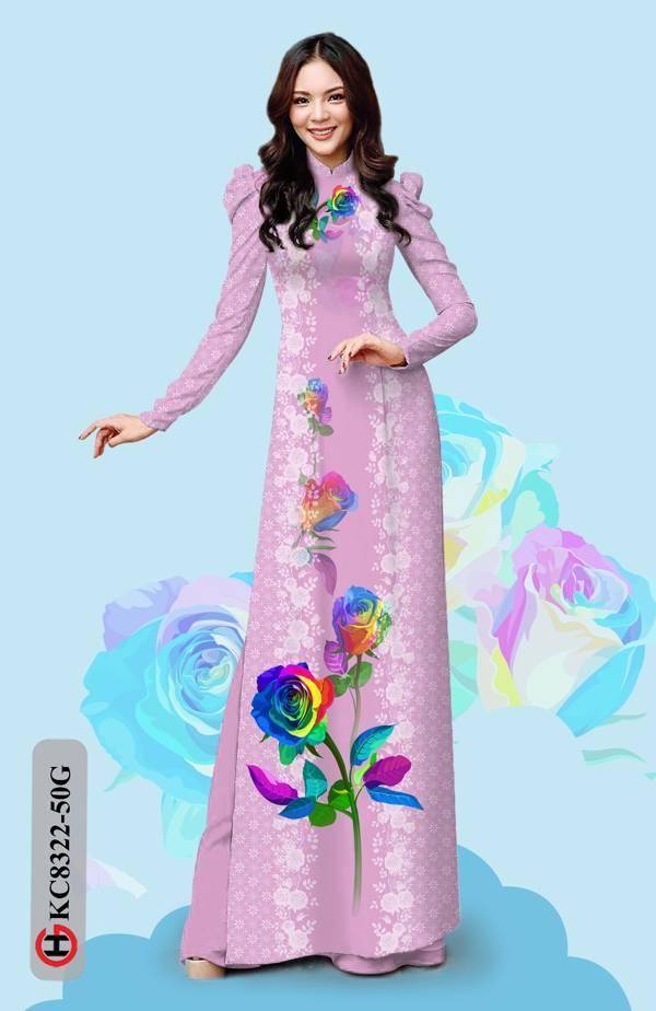 Vải Áo Dài Hoa Hồng Kiểu Mới AD KC8322 37 Vải Áo Dài Hoa Hồng Kiểu Mới AD KC8322