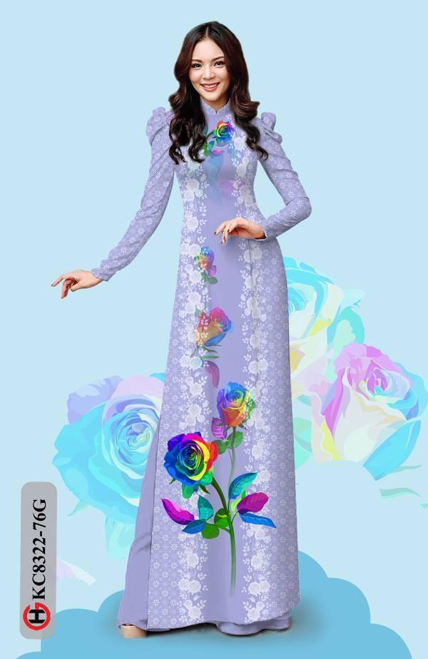 Vải Áo Dài Hoa Hồng Kiểu Mới AD KC8322 41 Vải Áo Dài Hoa Hồng Kiểu Mới AD KC8322
