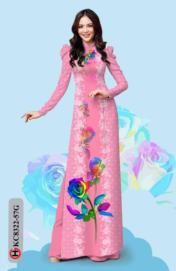 Vải Áo Dài Hoa Hồng Kiểu Mới AD KC8322 39 Vải Áo Dài Hoa Hồng Kiểu Mới AD KC8322