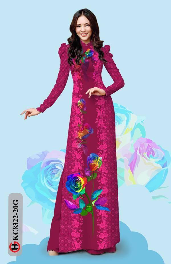 Vải Áo Dài Hoa Hồng Kiểu Mới AD KC8322 44 Vải Áo Dài Hoa Hồng Kiểu Mới AD KC8322
