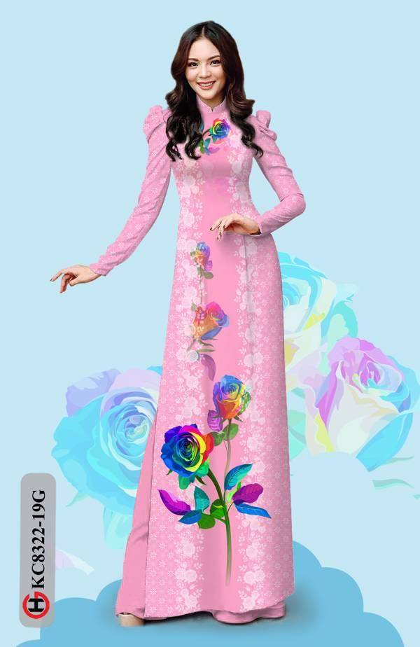 Vải Áo Dài Hoa Hồng Kiểu Mới AD KC8322 43 Vải Áo Dài Hoa Hồng Kiểu Mới AD KC8322