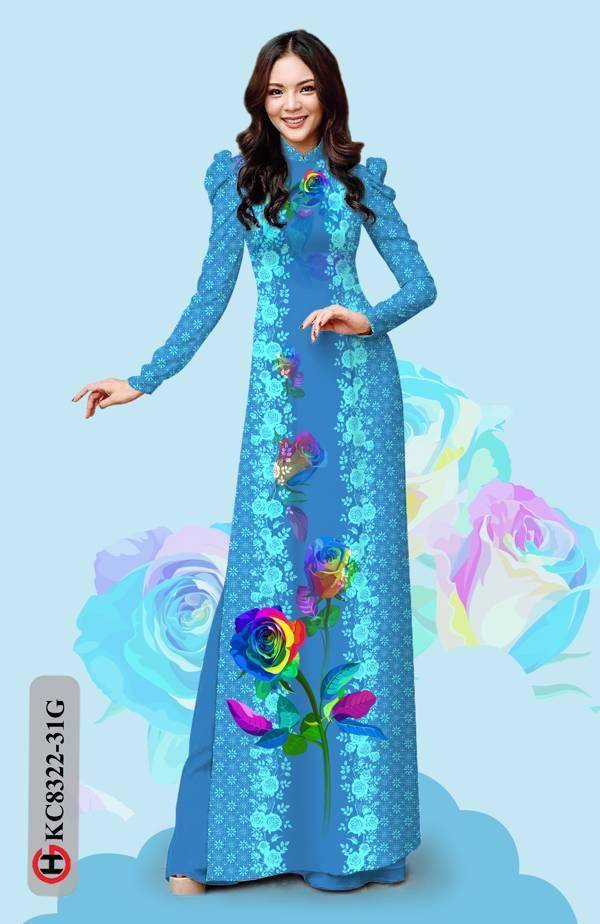 Vải Áo Dài Hoa Hồng Kiểu Mới AD KC8322 49 Vải Áo Dài Hoa Hồng Kiểu Mới AD KC8322