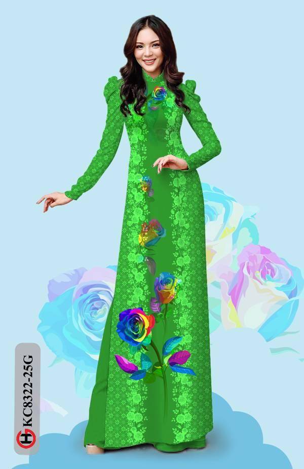 Vải Áo Dài Hoa Hồng Kiểu Mới AD KC8322 46 Vải Áo Dài Hoa Hồng Kiểu Mới AD KC8322