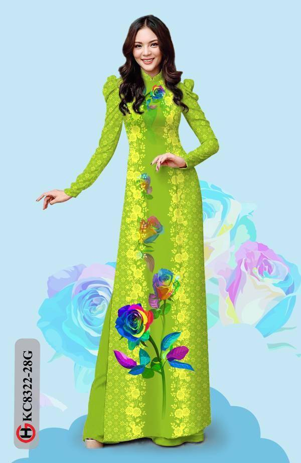 Vải Áo Dài Hoa Hồng Kiểu Mới AD KC8322 47 Vải Áo Dài Hoa Hồng Kiểu Mới AD KC8322