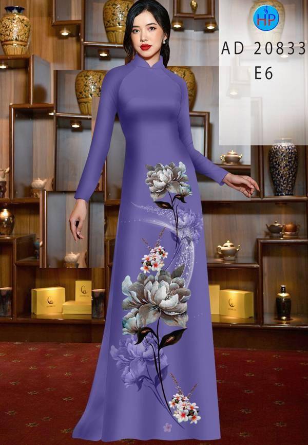 Vải Áo Dài Hoa Sen Mới Ra AD 20833 50 Vải Áo Dài Hoa Sen Mới Ra AD 20833