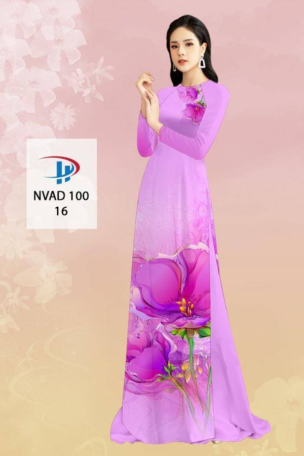 Vải Áo Dài Hoa In 3D Kiểu Mới AD NVAD100 56 Vải Áo Dài Hoa In 3D Kiểu Mới AD NVAD100