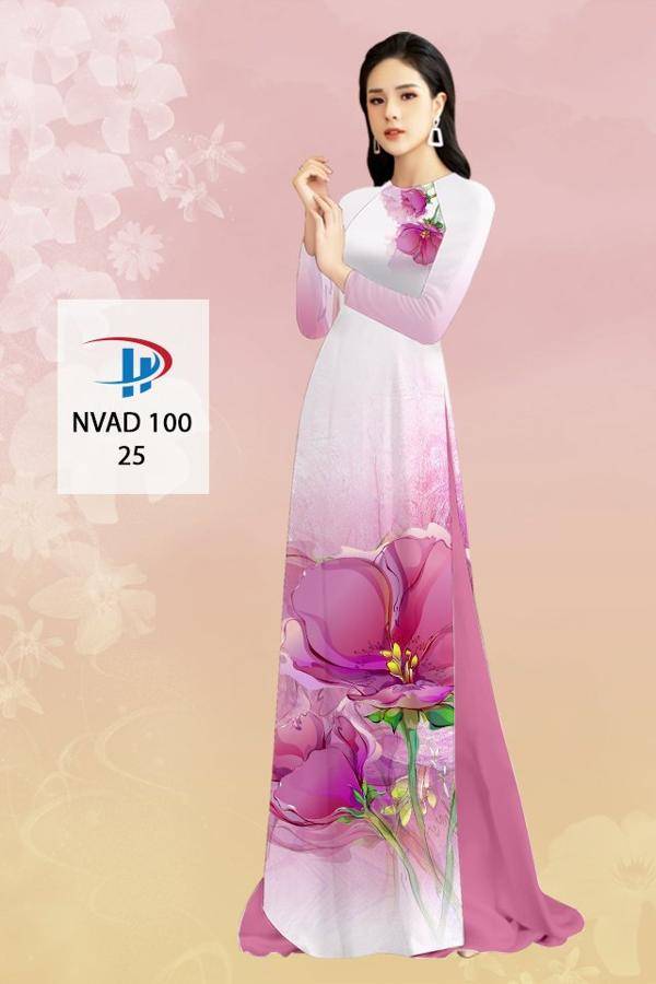 Vải Áo Dài Hoa In 3D Kiểu Mới AD NVAD100 66 Vải Áo Dài Hoa In 3D Kiểu Mới AD NVAD100