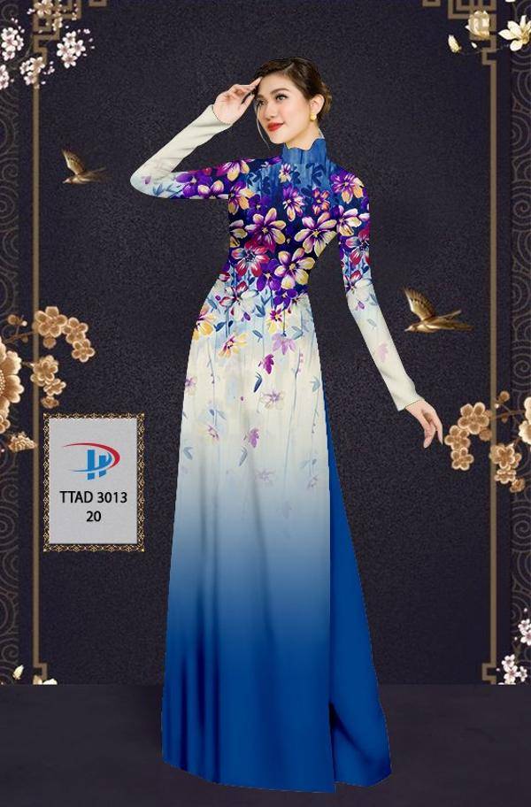 Vải Áo Dài Hoa In 3D Vừa Ra AD TTAD3013 60 Vải Áo Dài Hoa In 3D Vừa Ra  AD TTAD3013