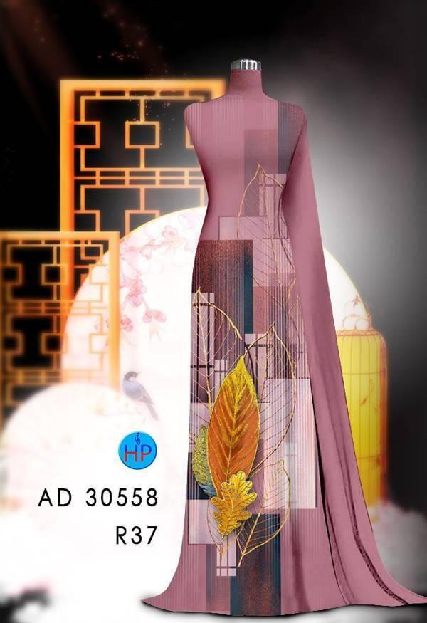 Vải Áo Dài Hình Lá Kiểu Mới AD 30558 44 Vải Áo Dài Hình Lá Kiểu Mới AD 30558