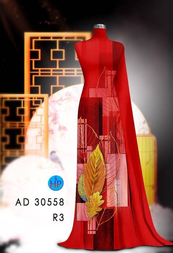 Vải Áo Dài Hình Lá Kiểu Mới AD 30558 42 Vải Áo Dài Hình Lá Kiểu Mới AD 30558