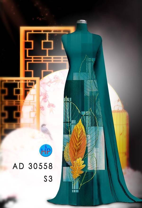 Vải Áo Dài Hình Lá Kiểu Mới AD 30558 45 Vải Áo Dài Hình Lá Kiểu Mới AD 30558