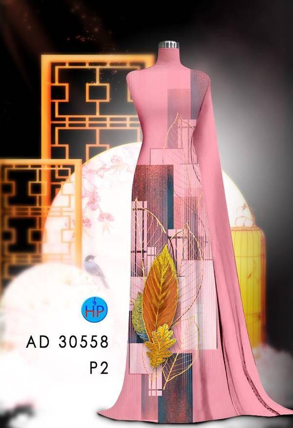 Vải Áo Dài Hình Lá Kiểu Mới AD 30558 46 Vải Áo Dài Hình Lá Kiểu Mới AD 30558