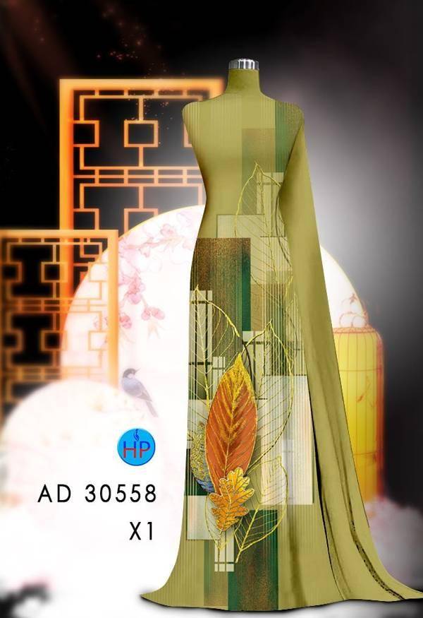 Vải Áo Dài Hình Lá Kiểu Mới AD 30558 48 Vải Áo Dài Hình Lá Kiểu Mới AD 30558