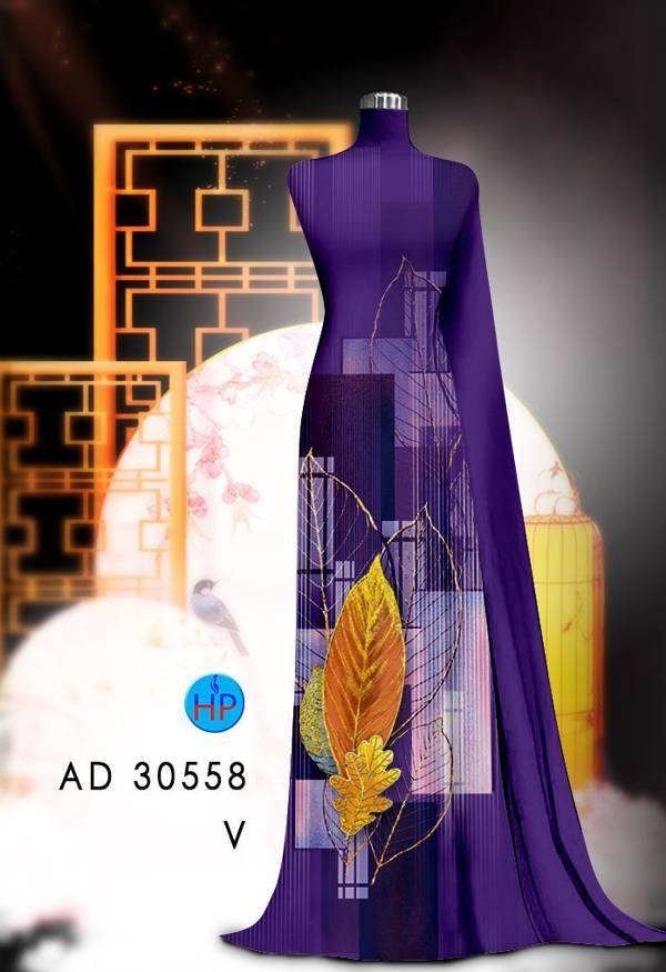 Vải Áo Dài Hình Lá Kiểu Mới AD 30558 47 Vải Áo Dài Hình Lá Kiểu Mới AD 30558