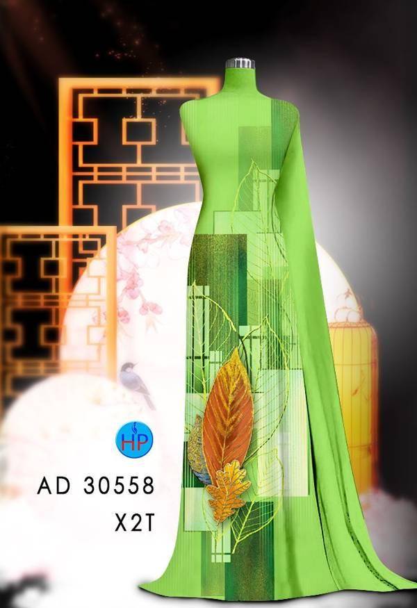Vải Áo Dài Hình Lá Kiểu Mới AD 30558 52 Vải Áo Dài Hình Lá Kiểu Mới AD 30558