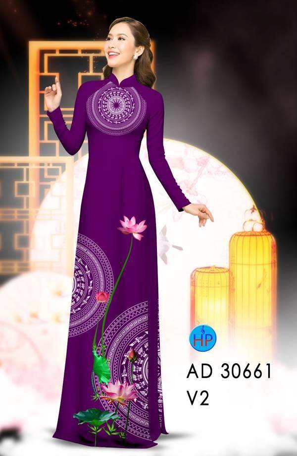 Vải Áo Dài Hoa Sen Và Trống Đồng Vừa Ra AD 30661 50 Vải Áo Dài Hoa Sen Và Trống Đồng Vừa Ra AD 30661