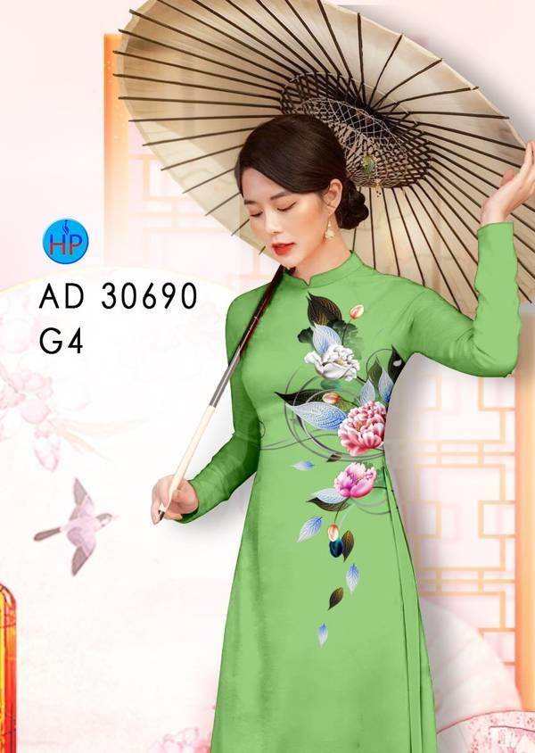 Vải Áo Dài Hoa In 3D Kiểu Mới AD 30690 38 Vải Áo Dài Hoa In 3D Kiểu Mới AD 30690