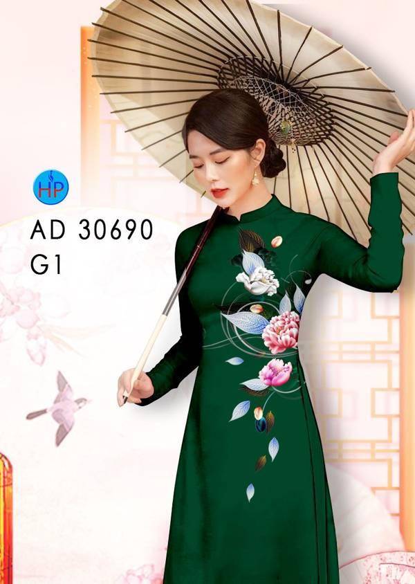 Vải Áo Dài Hoa In 3D Kiểu Mới AD 30690 37 Vải Áo Dài Hoa In 3D Kiểu Mới AD 30690