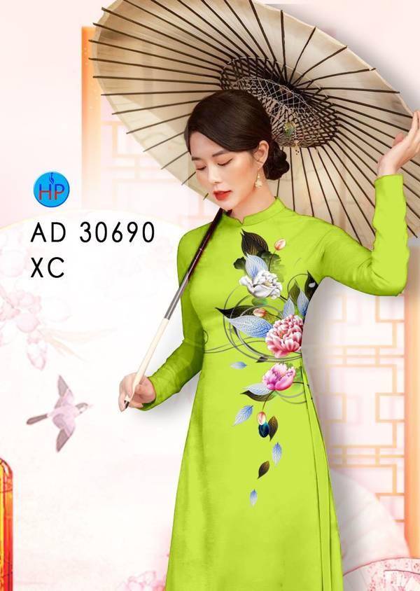 Vải Áo Dài Hoa In 3D Kiểu Mới AD 30690 39 Vải Áo Dài Hoa In 3D Kiểu Mới AD 30690