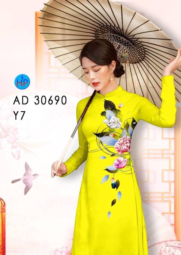 Vải Áo Dài Hoa In 3D Kiểu Mới AD 30690 40 Vải Áo Dài Hoa In 3D Kiểu Mới AD 30690