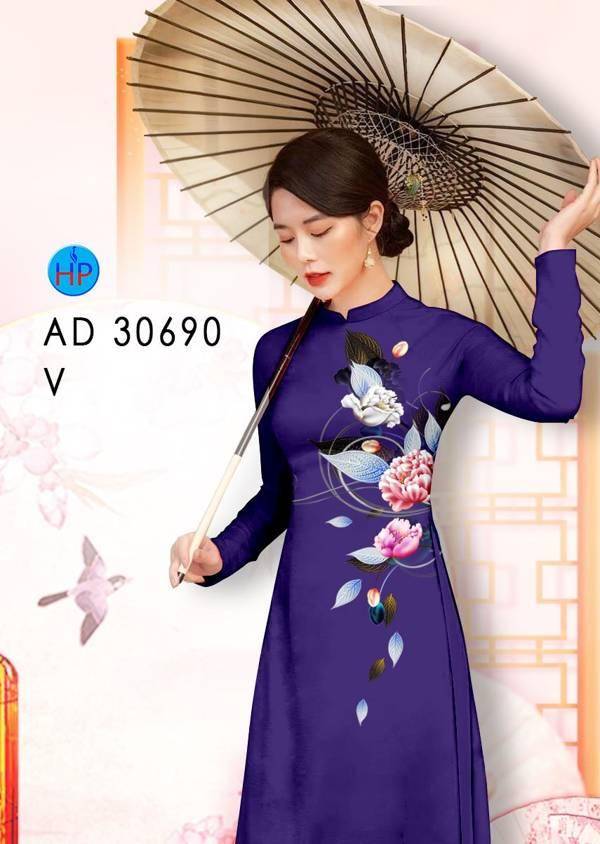 Vải Áo Dài Hoa In 3D Kiểu Mới AD 30690 43 Vải Áo Dài Hoa In 3D Kiểu Mới AD 30690