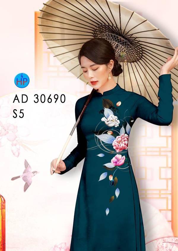 Vải Áo Dài Hoa In 3D Kiểu Mới AD 30690 44 Vải Áo Dài Hoa In 3D Kiểu Mới AD 30690