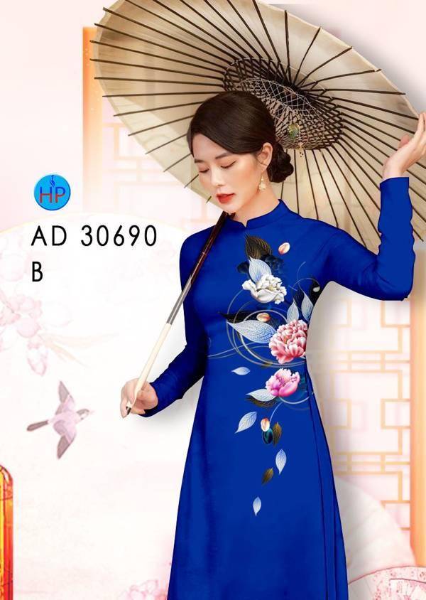 Vải Áo Dài Hoa In 3D Kiểu Mới AD 30690 48 Vải Áo Dài Hoa In 3D Kiểu Mới AD 30690