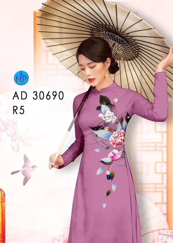Vải Áo Dài Hoa In 3D Kiểu Mới AD 30690 46 Vải Áo Dài Hoa In 3D Kiểu Mới AD 30690