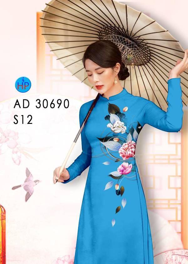 Vải Áo Dài Hoa In 3D Kiểu Mới AD 30690 45 Vải Áo Dài Hoa In 3D Kiểu Mới AD 30690