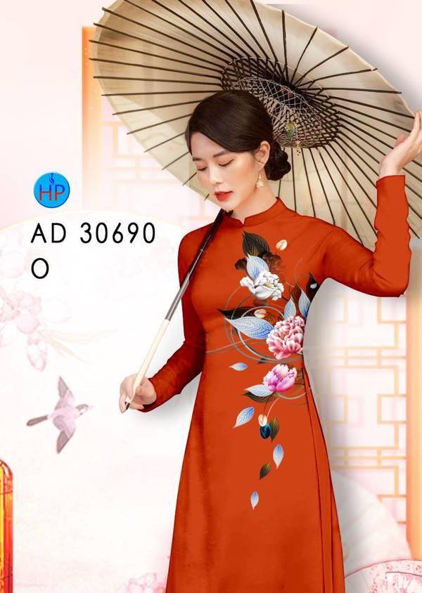 Vải Áo Dài Hoa In 3D Kiểu Mới AD 30690 49 Vải Áo Dài Hoa In 3D Kiểu Mới AD 30690