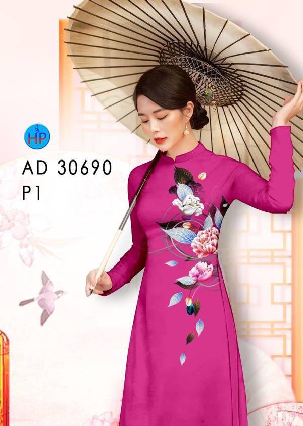 Vải Áo Dài Hoa In 3D Kiểu Mới AD 30690 47 Vải Áo Dài Hoa In 3D Kiểu Mới AD 30690