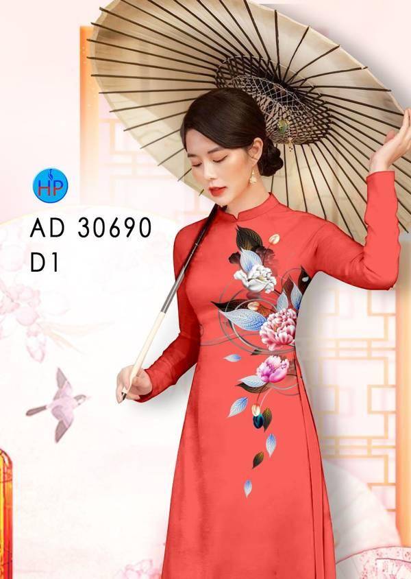 Vải Áo Dài Hoa In 3D Kiểu Mới AD 30690 52 Vải Áo Dài Hoa In 3D Kiểu Mới AD 30690